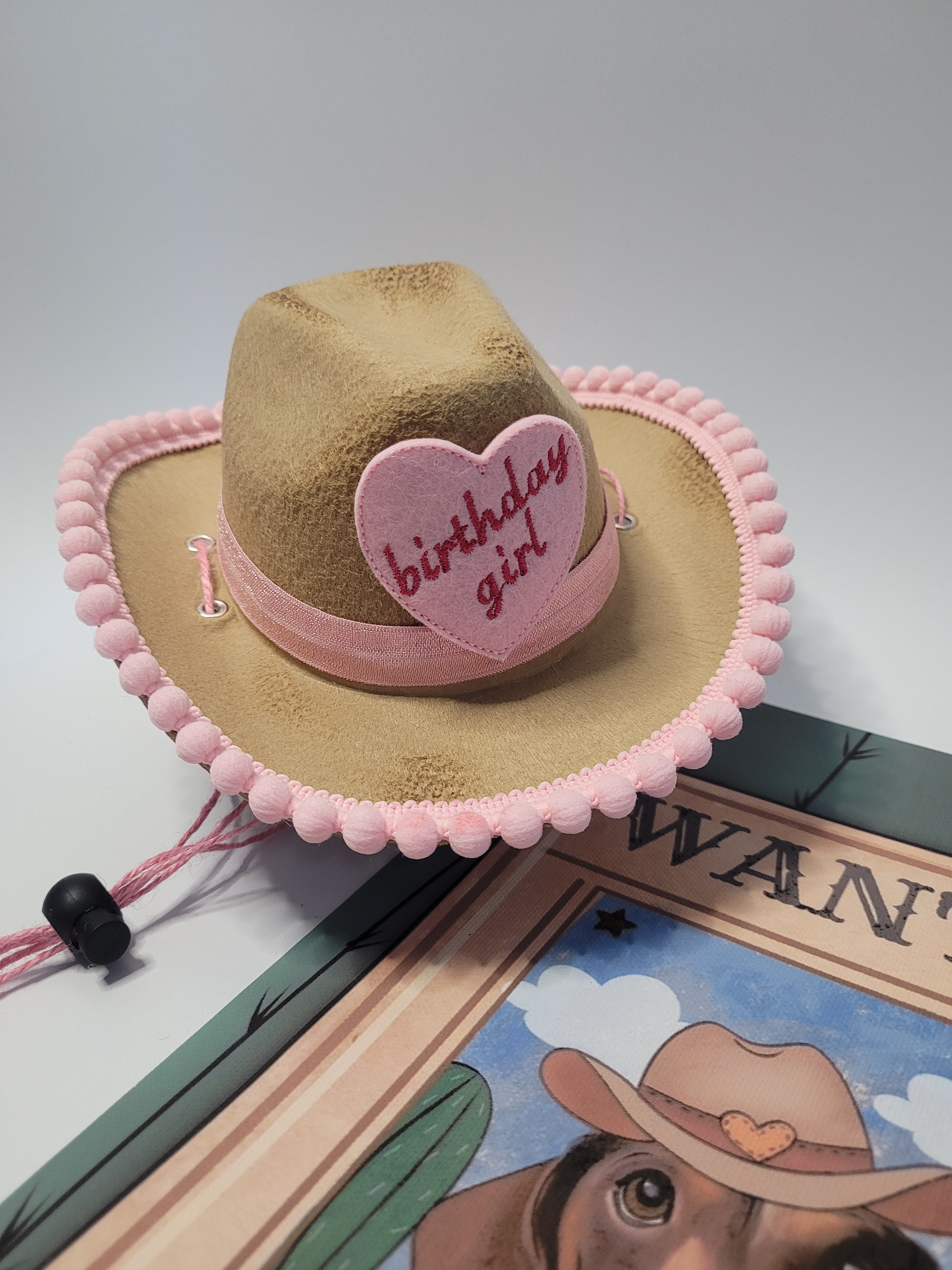 Birthday girl cowgirl hat Pink