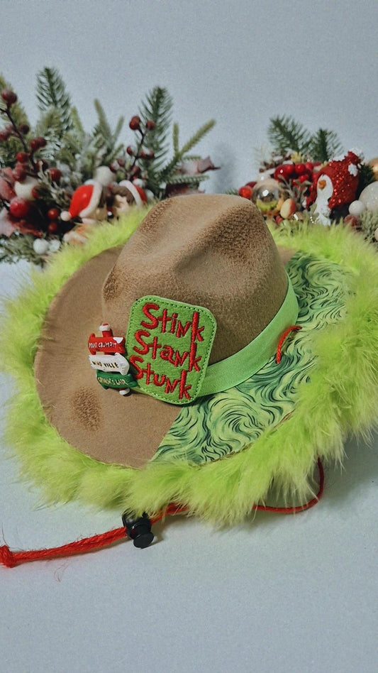 Fluffy stink stank stunk cowboy hat (one available)