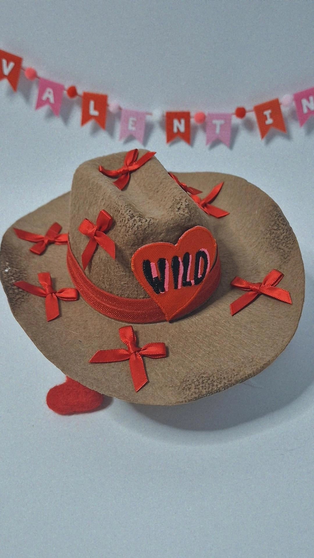 Wild red bow cowboy hat (one available)