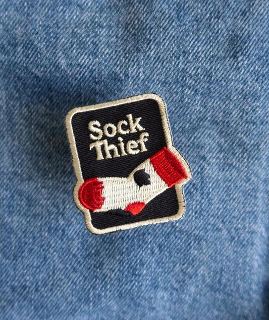 Sock theif iron on patch