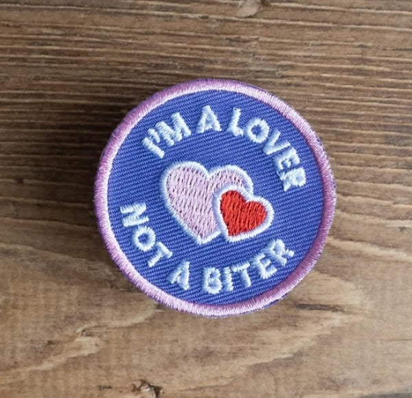 Lover not a biter iron on patch