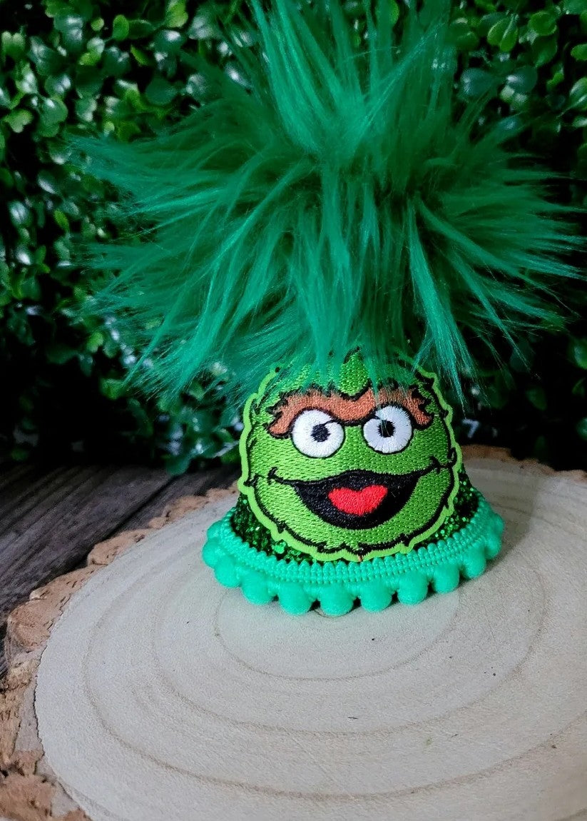 Green trash monster party hat