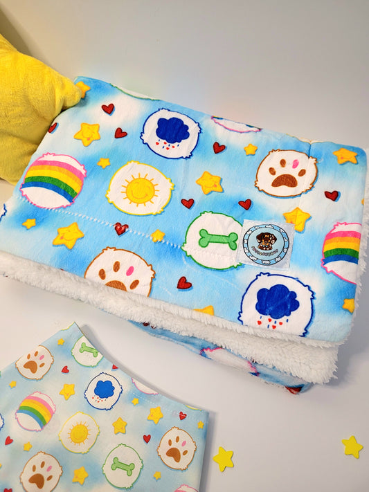 Rainbow bear dog blanket