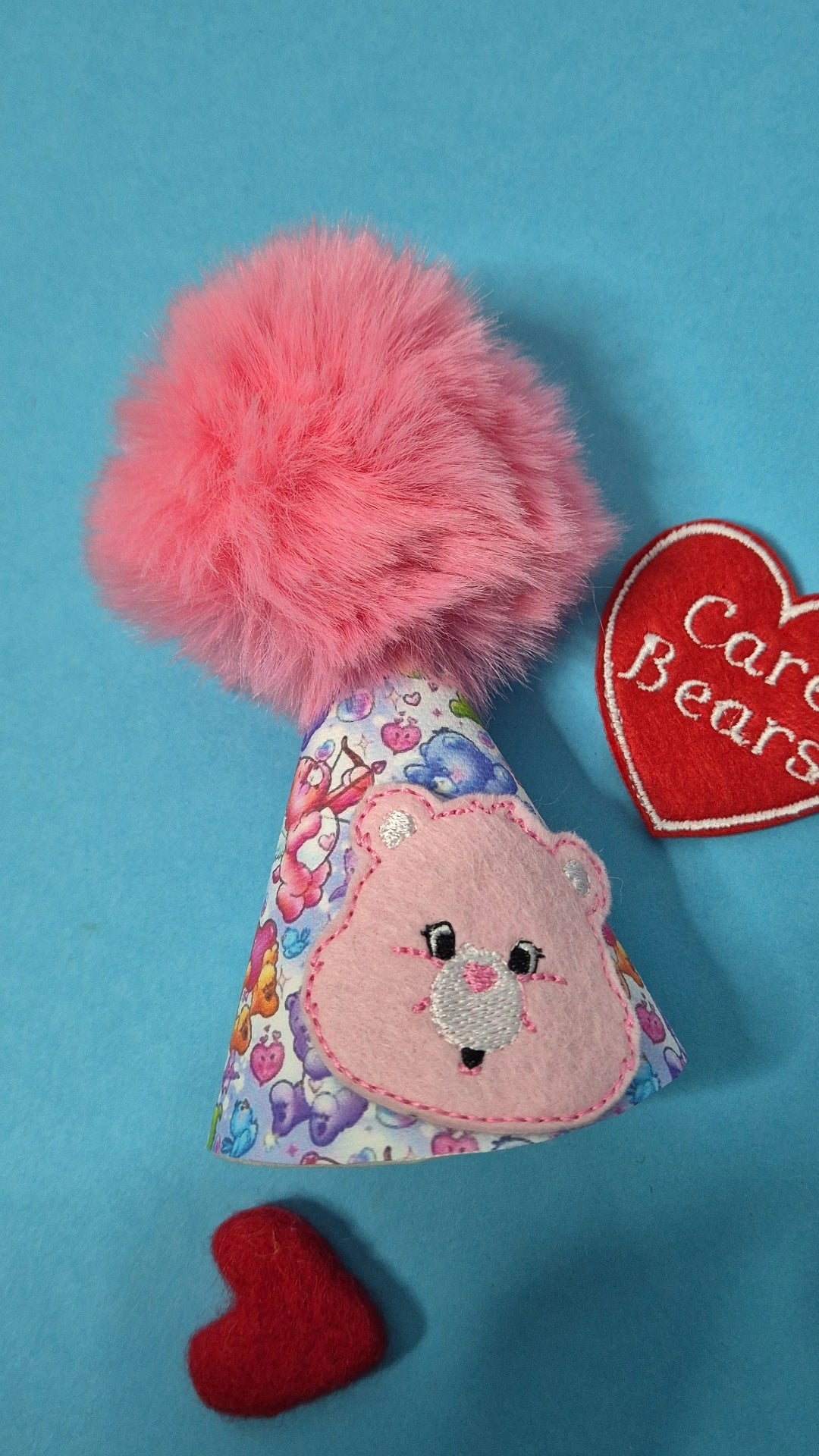 Love bears fluffy pom embroidered pawty hat