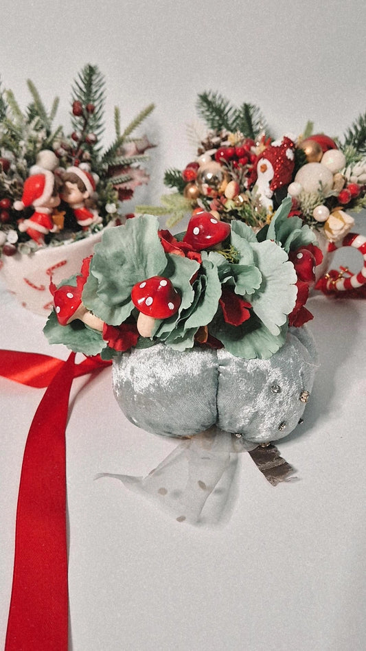 Christmas toadstool floral crown (one available)