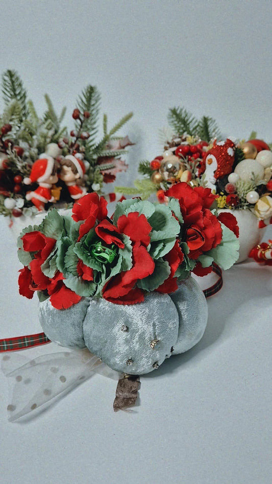 Jingle bell traditional christmas  floral crown (one available)